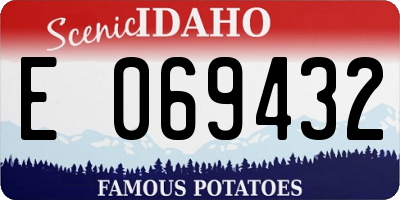 ID license plate E069432