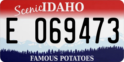 ID license plate E069473