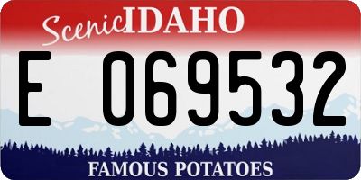 ID license plate E069532