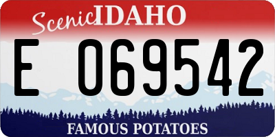 ID license plate E069542