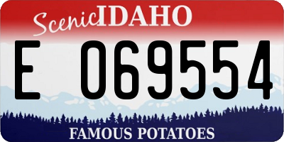 ID license plate E069554