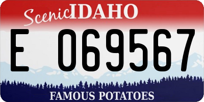 ID license plate E069567