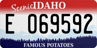 ID license plate E069592