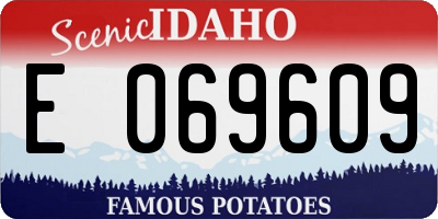 ID license plate E069609