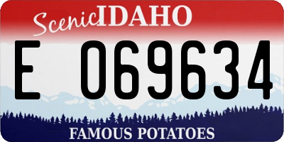 ID license plate E069634