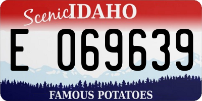 ID license plate E069639