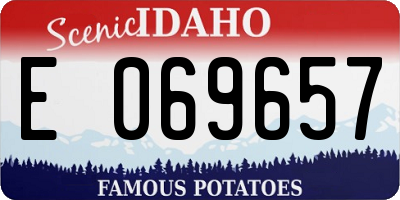 ID license plate E069657