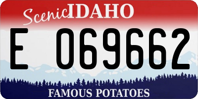 ID license plate E069662
