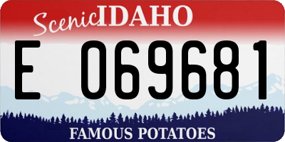 ID license plate E069681