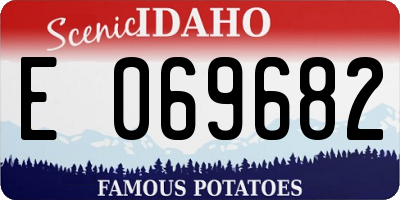 ID license plate E069682