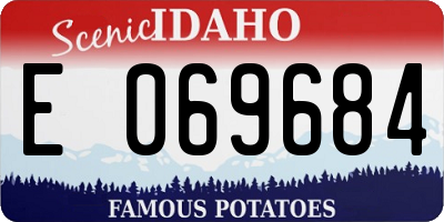 ID license plate E069684
