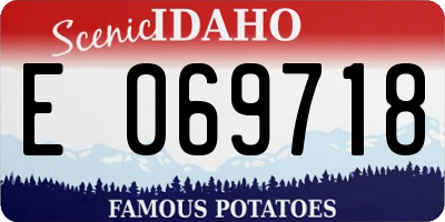 ID license plate E069718