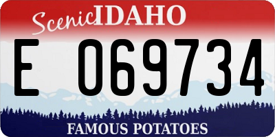 ID license plate E069734