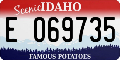 ID license plate E069735