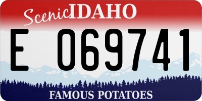 ID license plate E069741