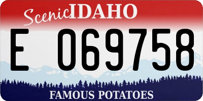 ID license plate E069758