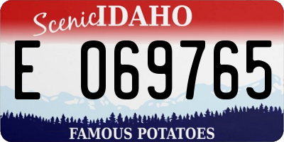ID license plate E069765