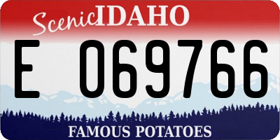 ID license plate E069766