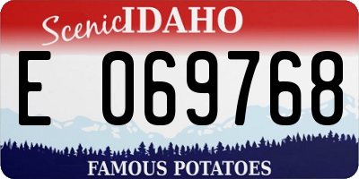 ID license plate E069768