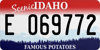 ID license plate E069772