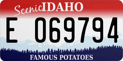 ID license plate E069794