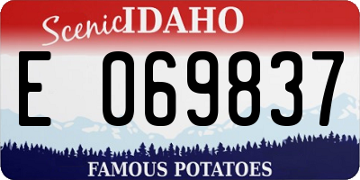 ID license plate E069837
