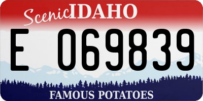 ID license plate E069839