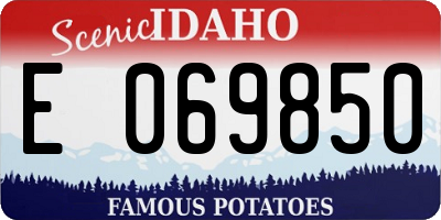 ID license plate E069850