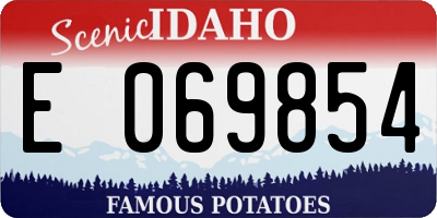ID license plate E069854