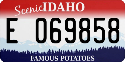 ID license plate E069858