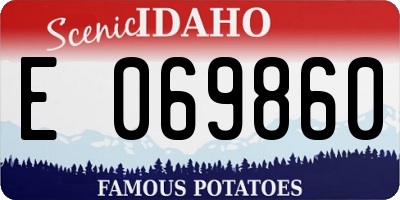 ID license plate E069860