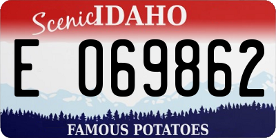 ID license plate E069862