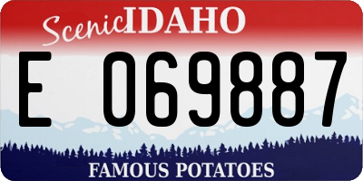 ID license plate E069887