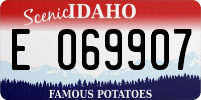 ID license plate E069907