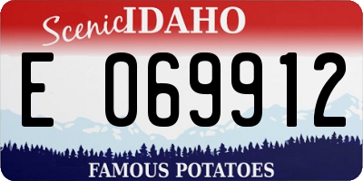 ID license plate E069912