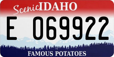 ID license plate E069922