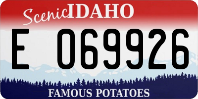 ID license plate E069926