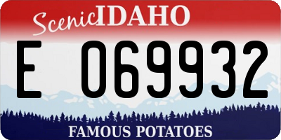 ID license plate E069932