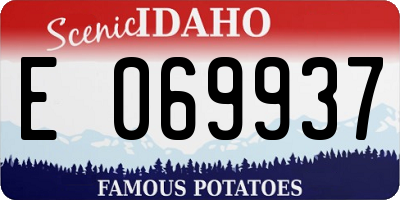ID license plate E069937