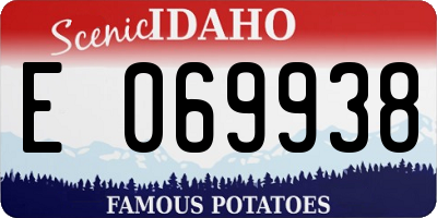 ID license plate E069938