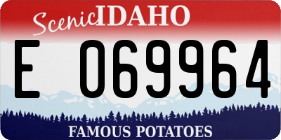 ID license plate E069964