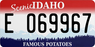 ID license plate E069967