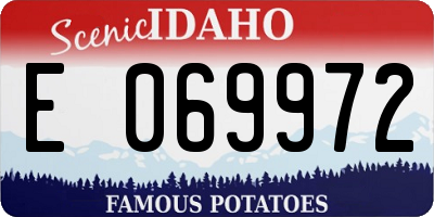 ID license plate E069972