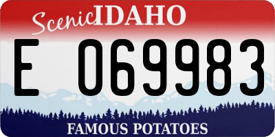 ID license plate E069983