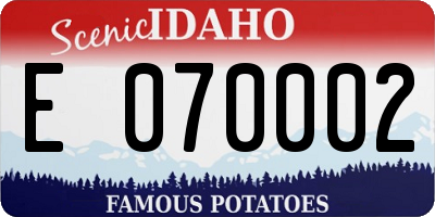 ID license plate E070002