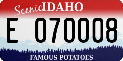 ID license plate E070008
