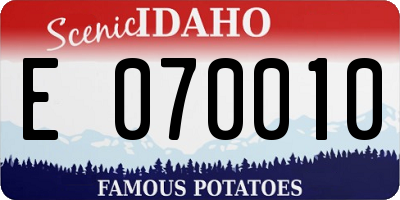 ID license plate E070010