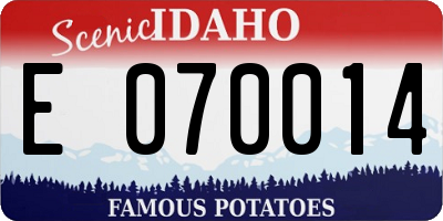 ID license plate E070014
