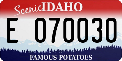 ID license plate E070030