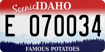 ID license plate E070034